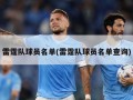 雷霆队球员名单(雷霆队球员名单查询)