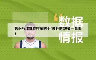 男乒乓球世界排名前十(男乒前20名一览表)